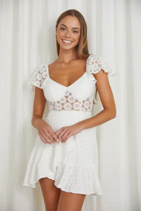 One & Only Knit/Woven Blend Mini Dress with Cap sleeves
