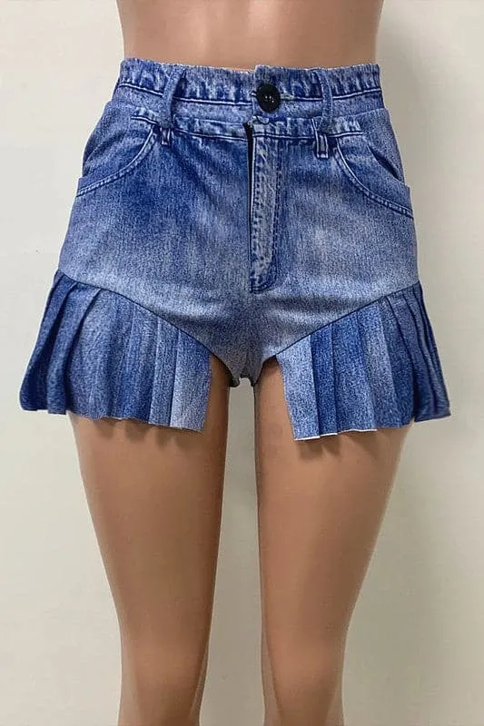 PA211 Pleated Ruffles Shorts