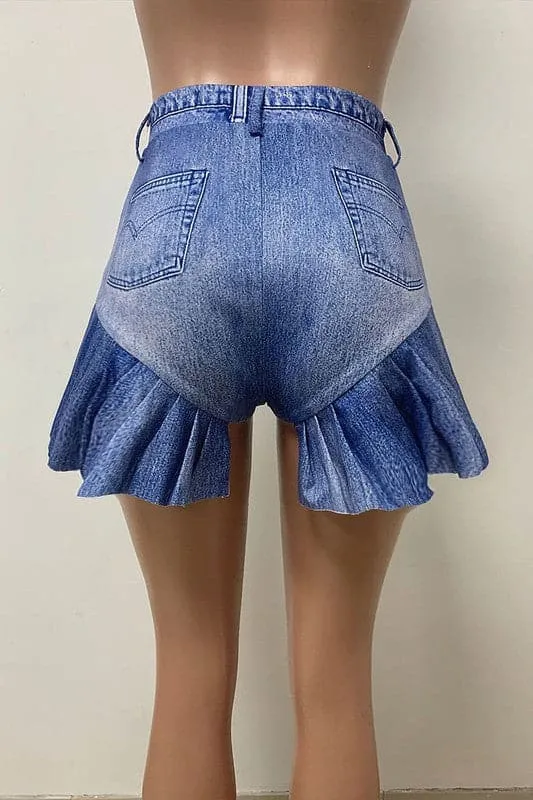 PA211 Pleated Ruffles Shorts