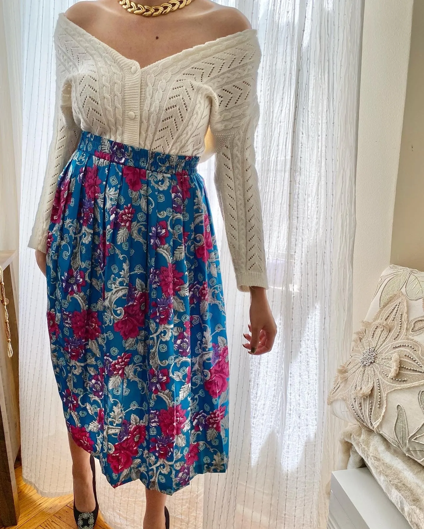 Pykettes Floral Midi Skirt