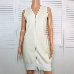 RAG & BONE Vivienne Ribbed Ivory Zip Dress Size L