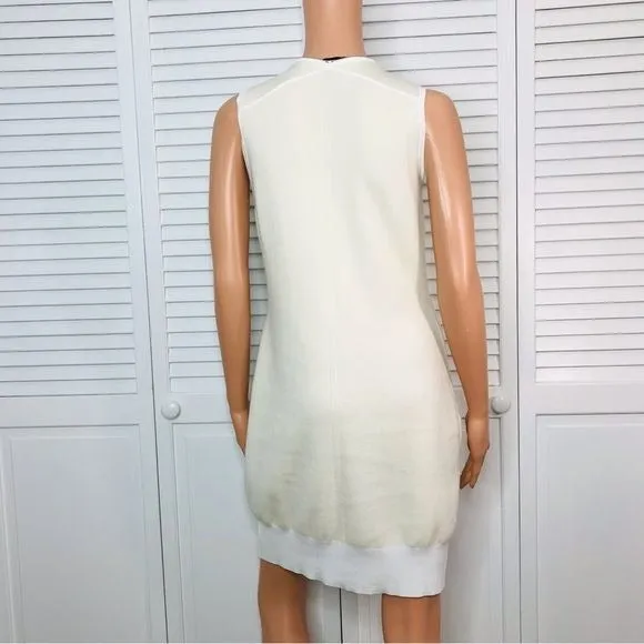 RAG & BONE Vivienne Ribbed Ivory Zip Dress Size L