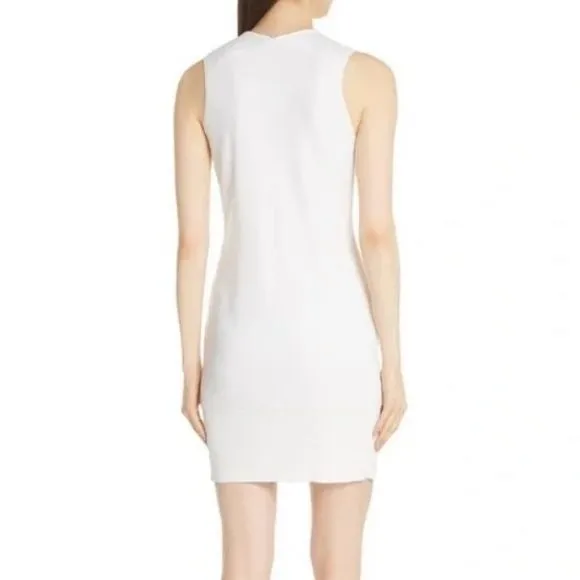 RAG & BONE Vivienne Ribbed Ivory Zip Dress Size L