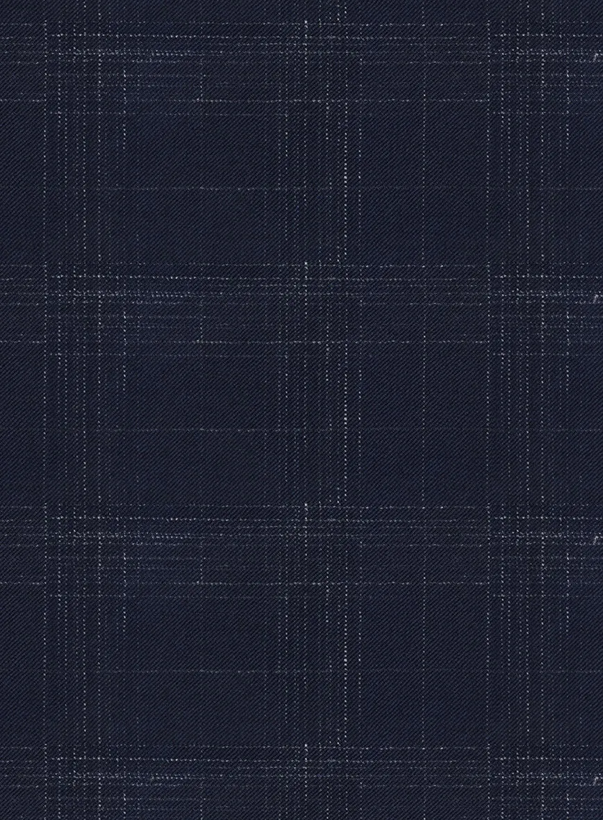 Reda Xime Blue Checks Wool Jacket
