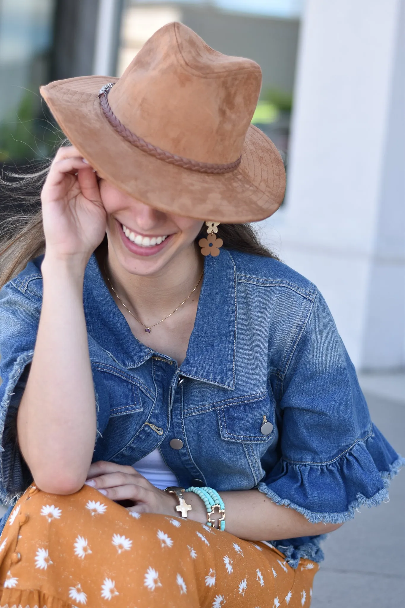 Ruffle Denim Jacket