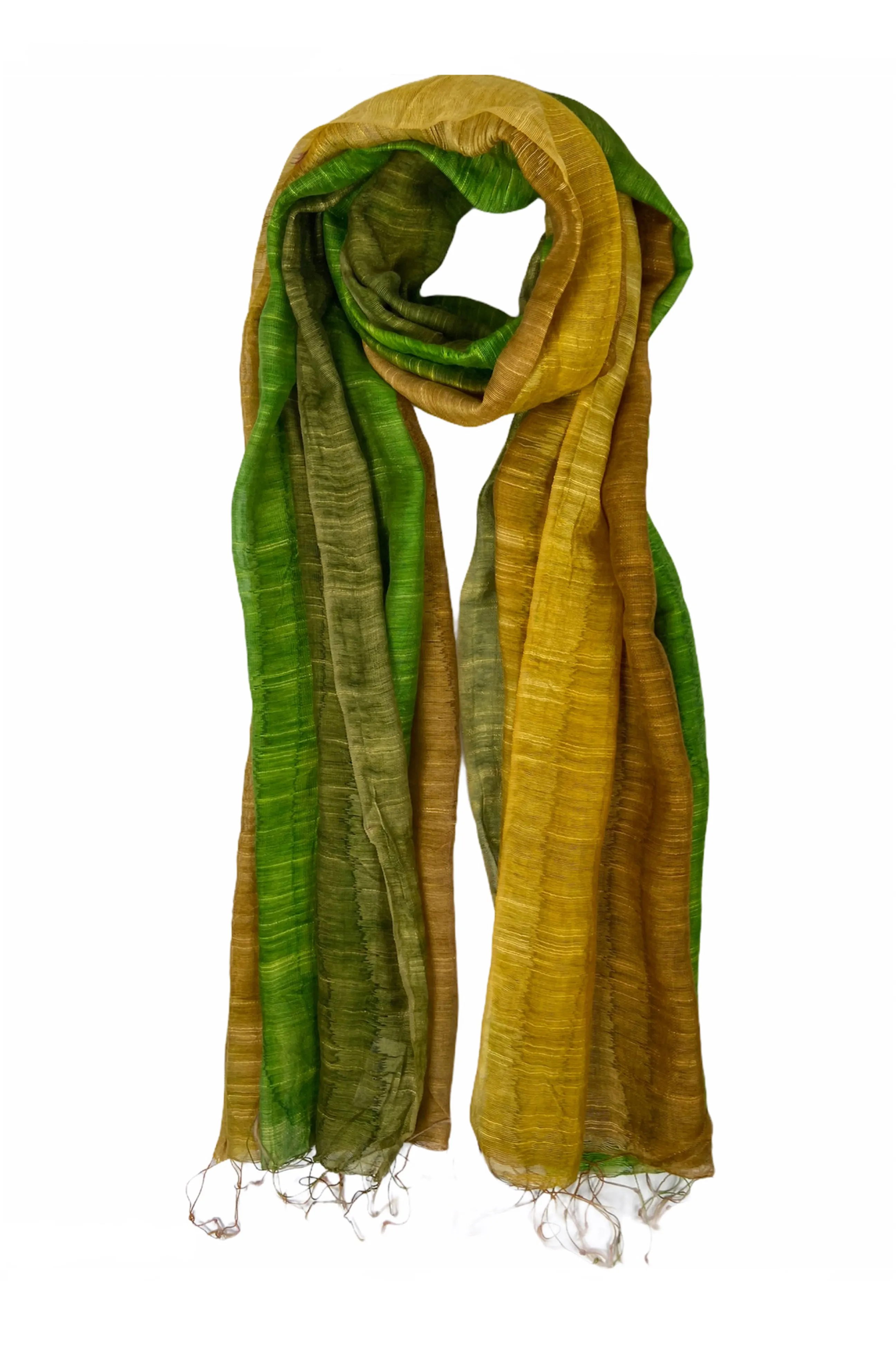 SF 205 Women's Tie-dye Multi-Colored Fashionable Raw Silk Lightweight Fashionable Stole Scarf