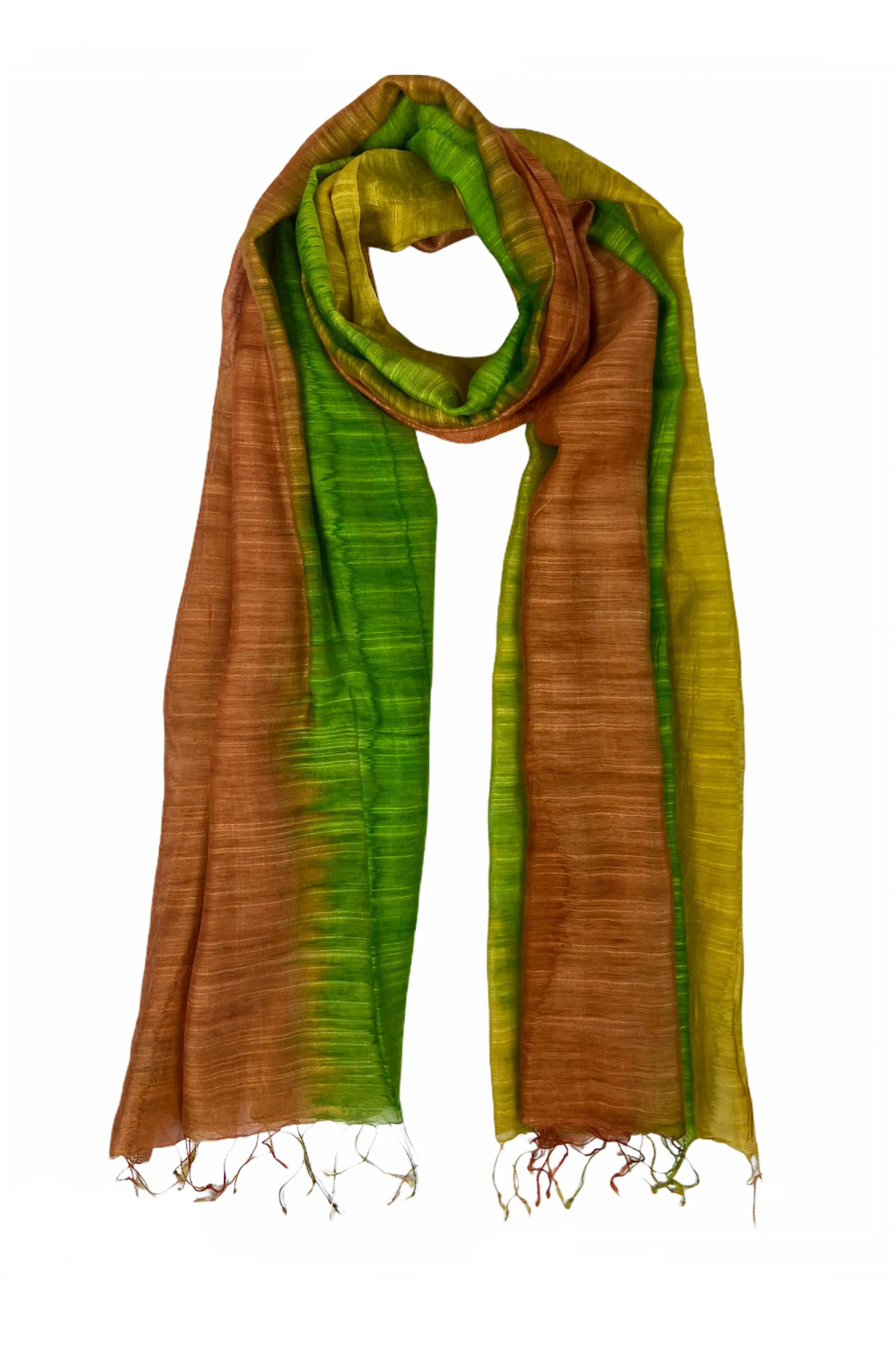 SF 205 Women's Tie-dye Multi-Colored Fashionable Raw Silk Lightweight Fashionable Stole Scarf