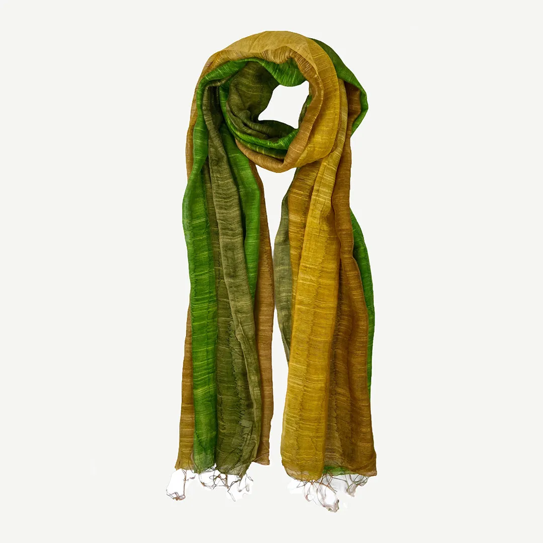 SF 205 Women's Tie-dye Multi-Colored Fashionable Raw Silk Lightweight Fashionable Stole Scarf