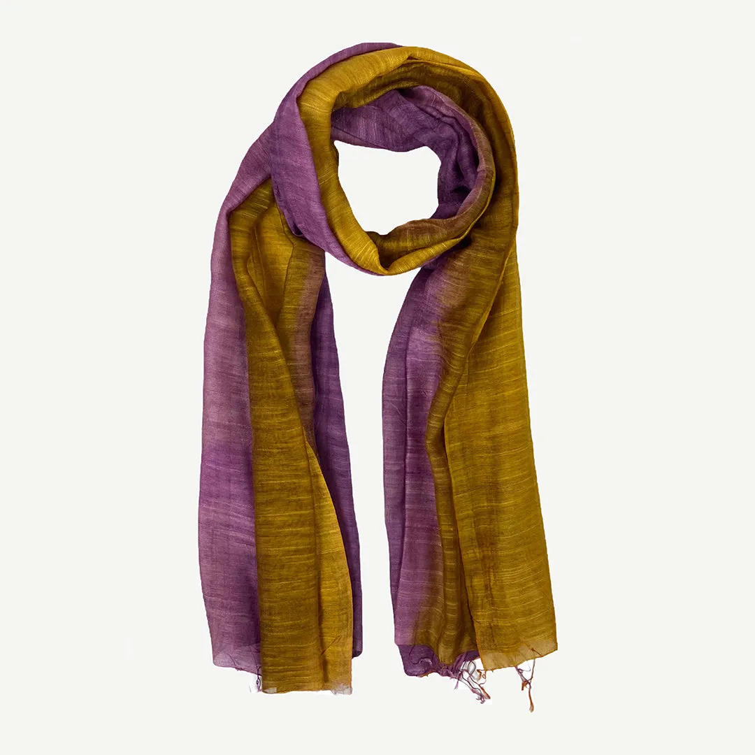 SF 205 Women's Tie-dye Multi-Colored Fashionable Raw Silk Lightweight Fashionable Stole Scarf