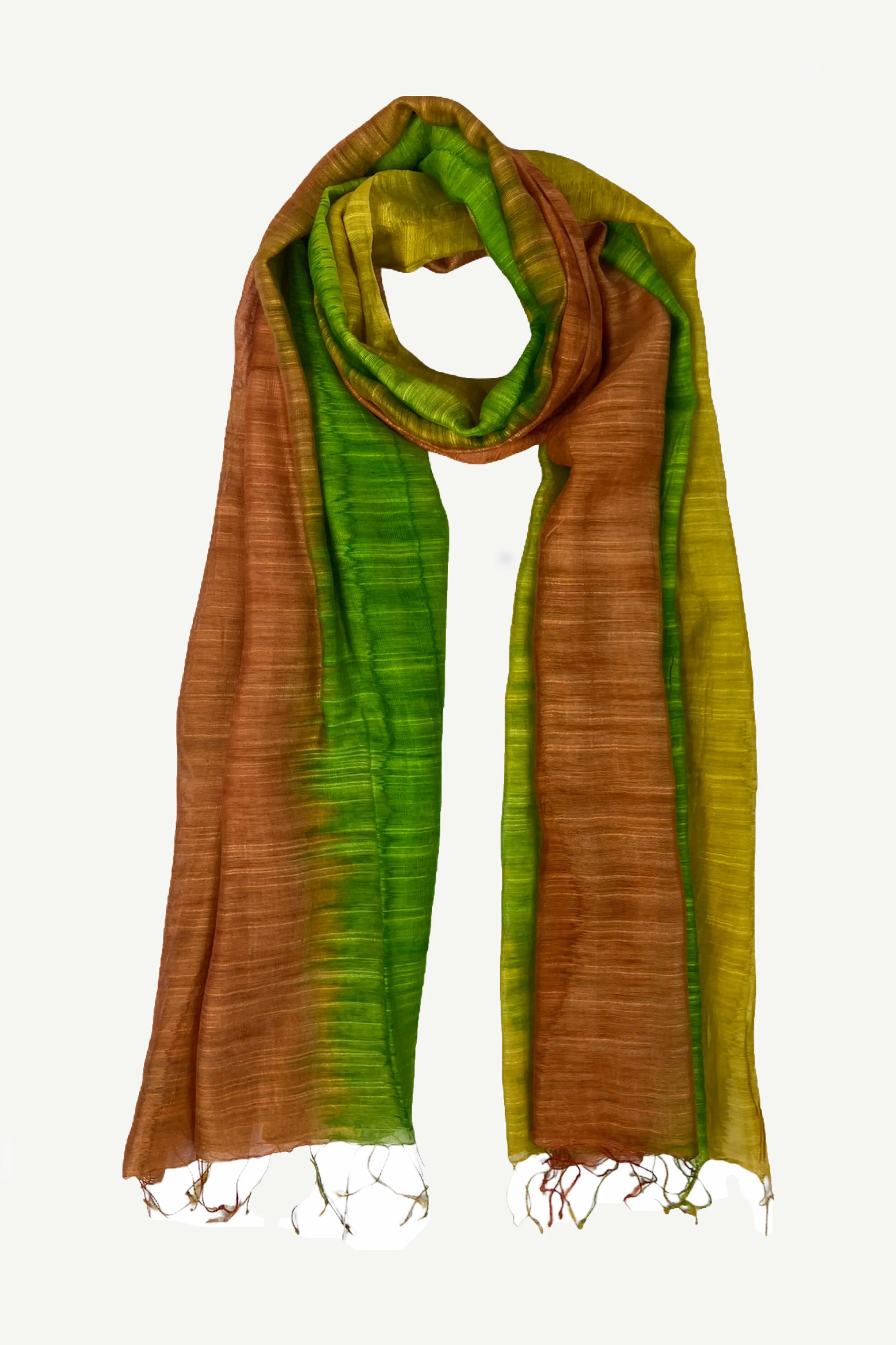 SF 205 Women's Tie-dye Multi-Colored Fashionable Raw Silk Lightweight Fashionable Stole Scarf