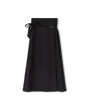 skirt wrap loop midi - black
