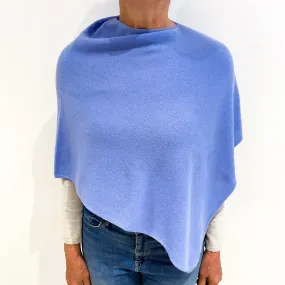 Sky Blue Cashmere Poncho One Size