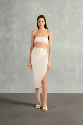 Solid AD Frilled Midi Skirt
