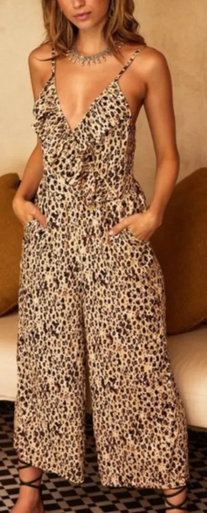 Stone Leopard Jumpsuit
