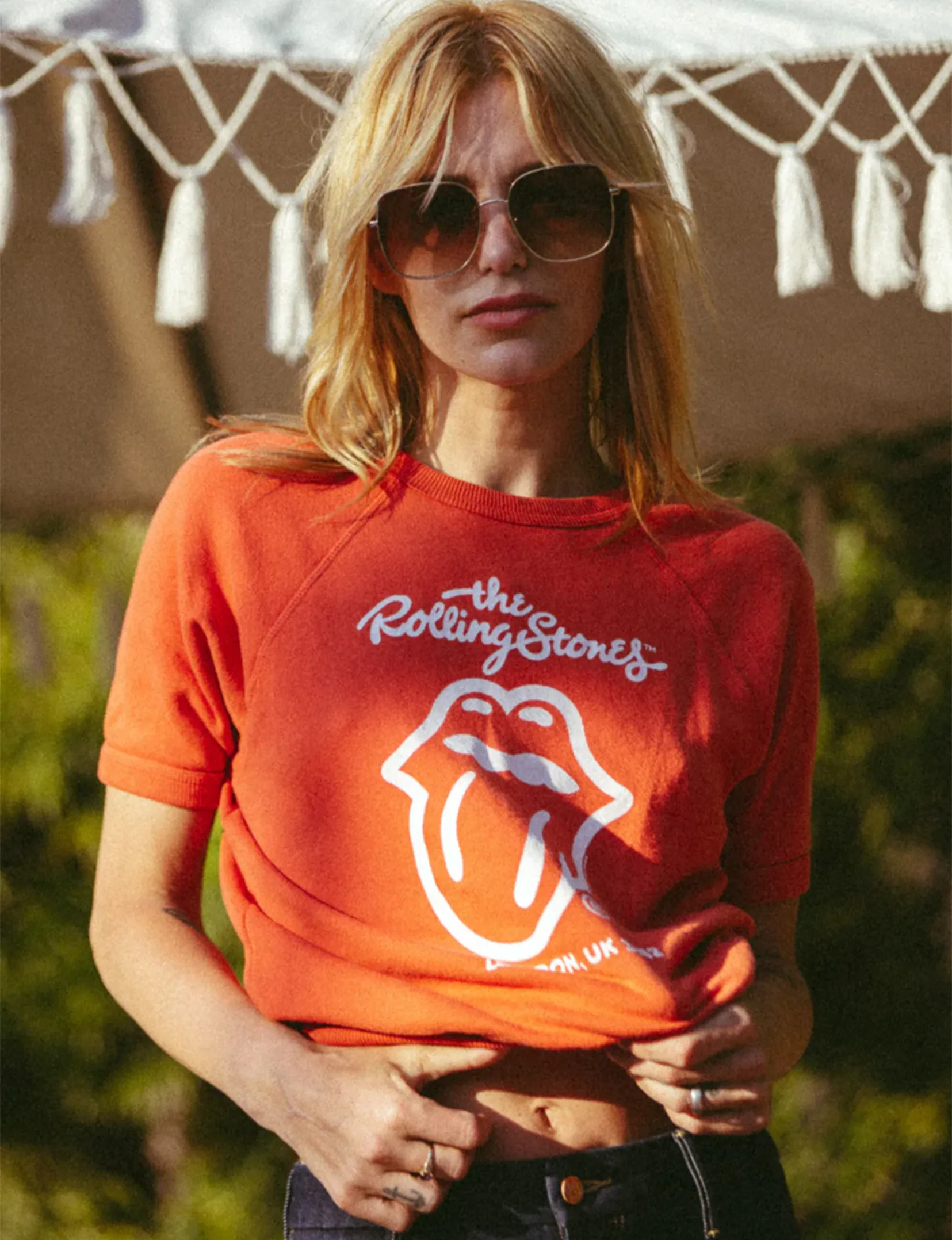 The Rolling Stones London Raglan Tee in Red