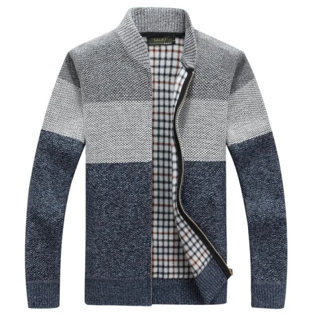 Thick Comfy Long Sleeve Sweater Winter Coat Knitted Jackets For Men