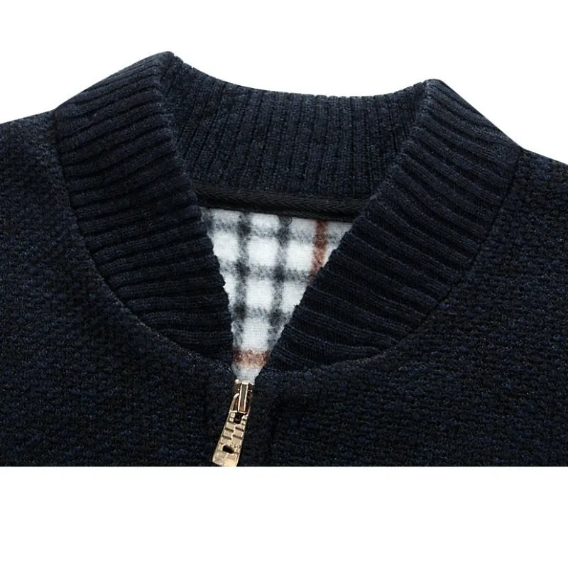 Thick Comfy Long Sleeve Sweater Winter Coat Knitted Jackets For Men