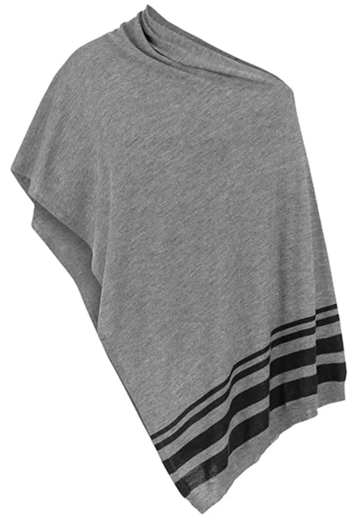 Tribal "Fall" - 2 Pieces Poncho Scarf - Grey Mix