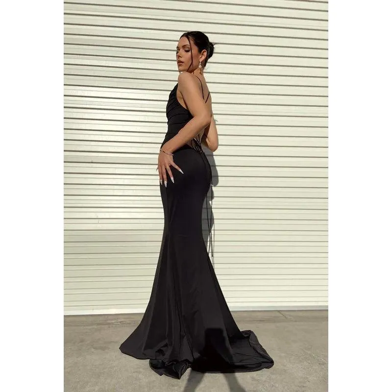 Trumpet/Mermaid Straps Satin Lace-Up Sleeveless Party Dress
