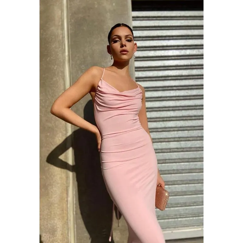 Trumpet/Mermaid Straps Satin Lace-Up Sleeveless Party Dress