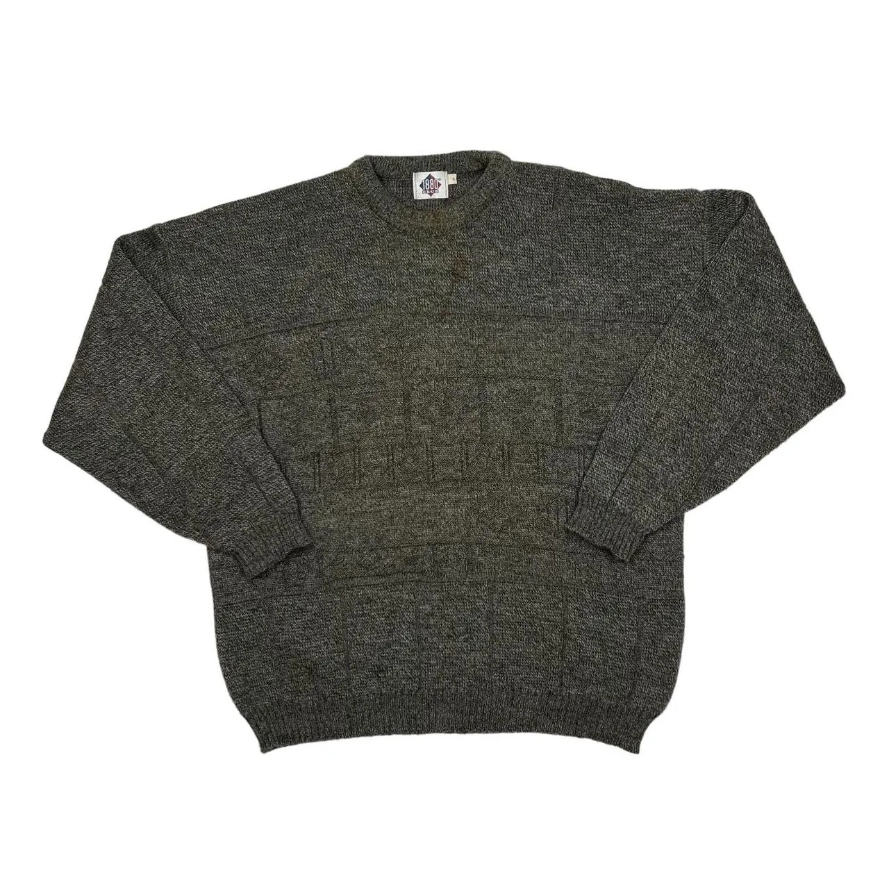 Vintage 90’s 1880 CLUB Patterned Acrylic Wool Knit Crewneck Sweater Jumper
