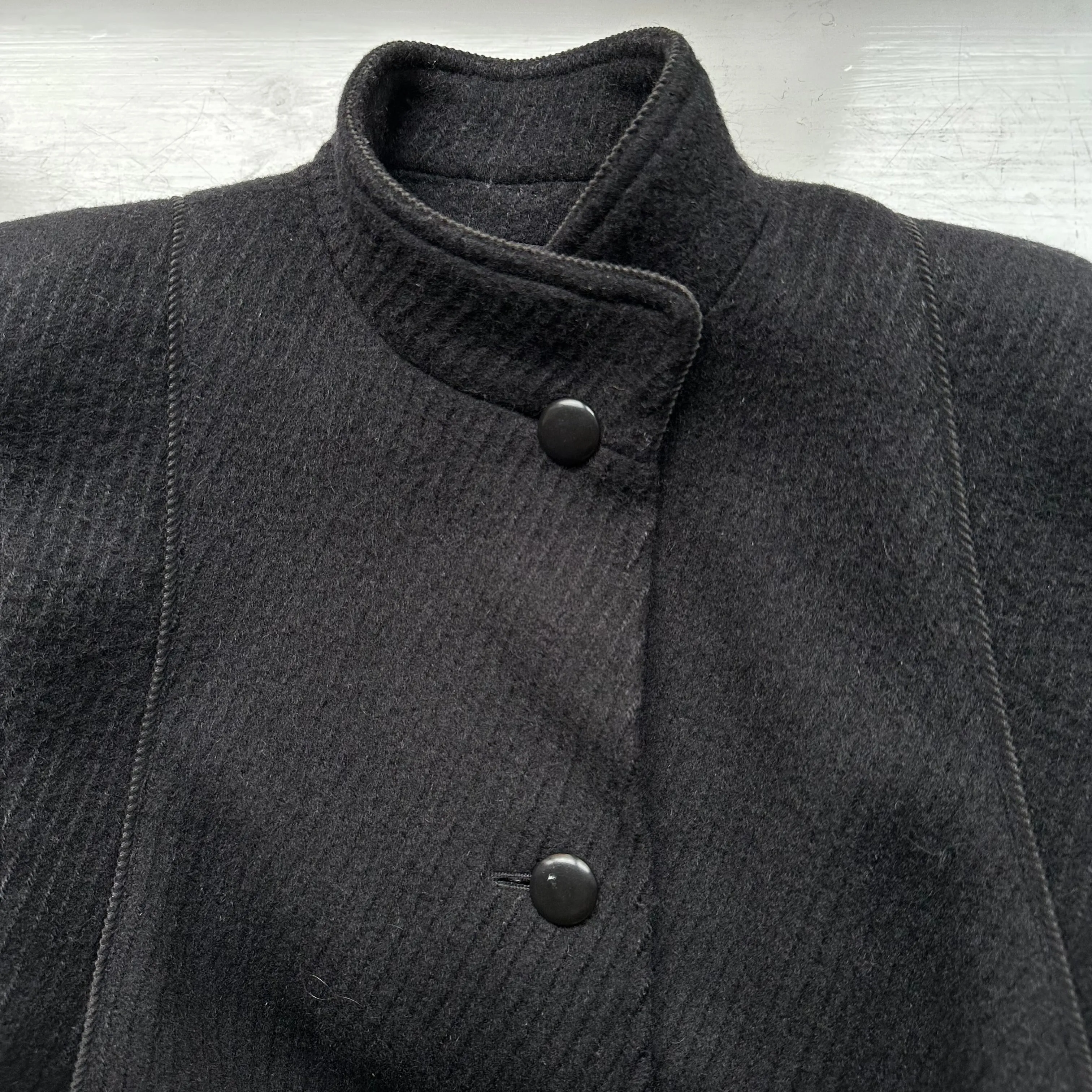 Vintage Black Wool Coat - size S