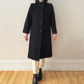 Vintage Black Wool Coat - size S
