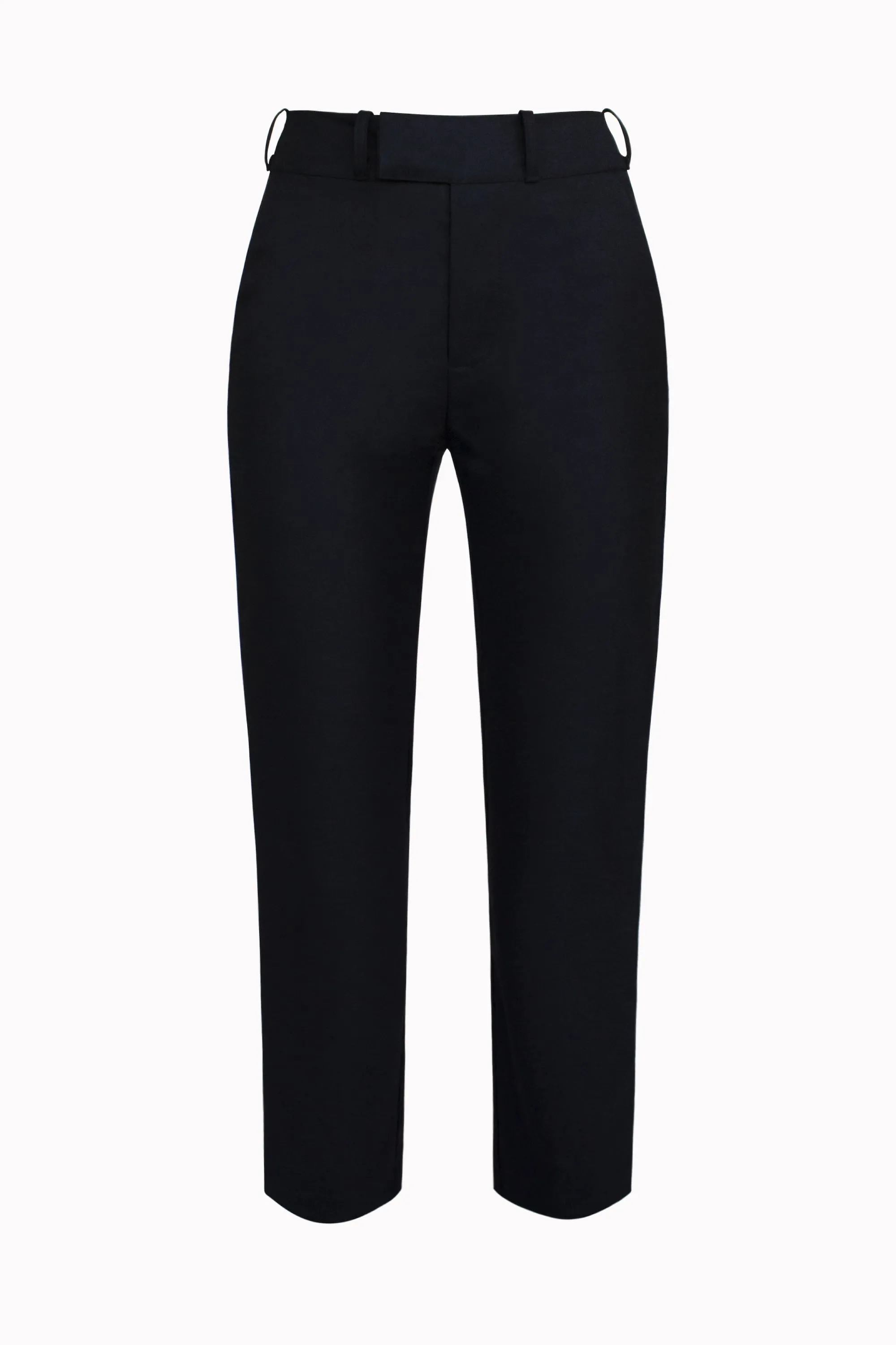 Washable Merino Wool Black Pants -- Cropped