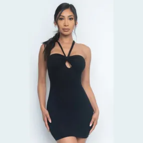 Women's Black Mini Bodycon Dress