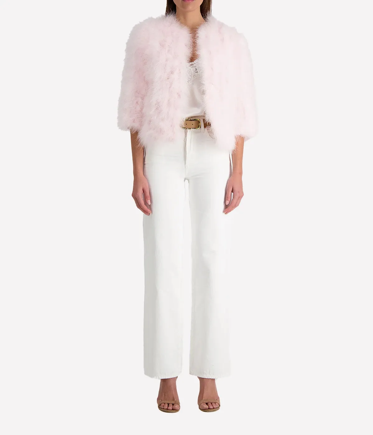 Yves Feather Jacket in Sorbet