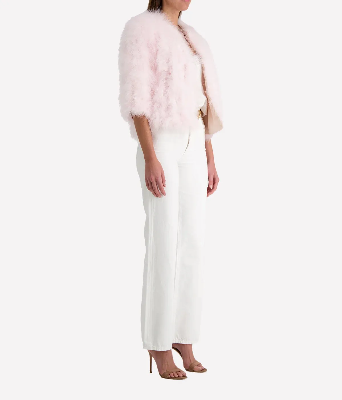 Yves Feather Jacket in Sorbet